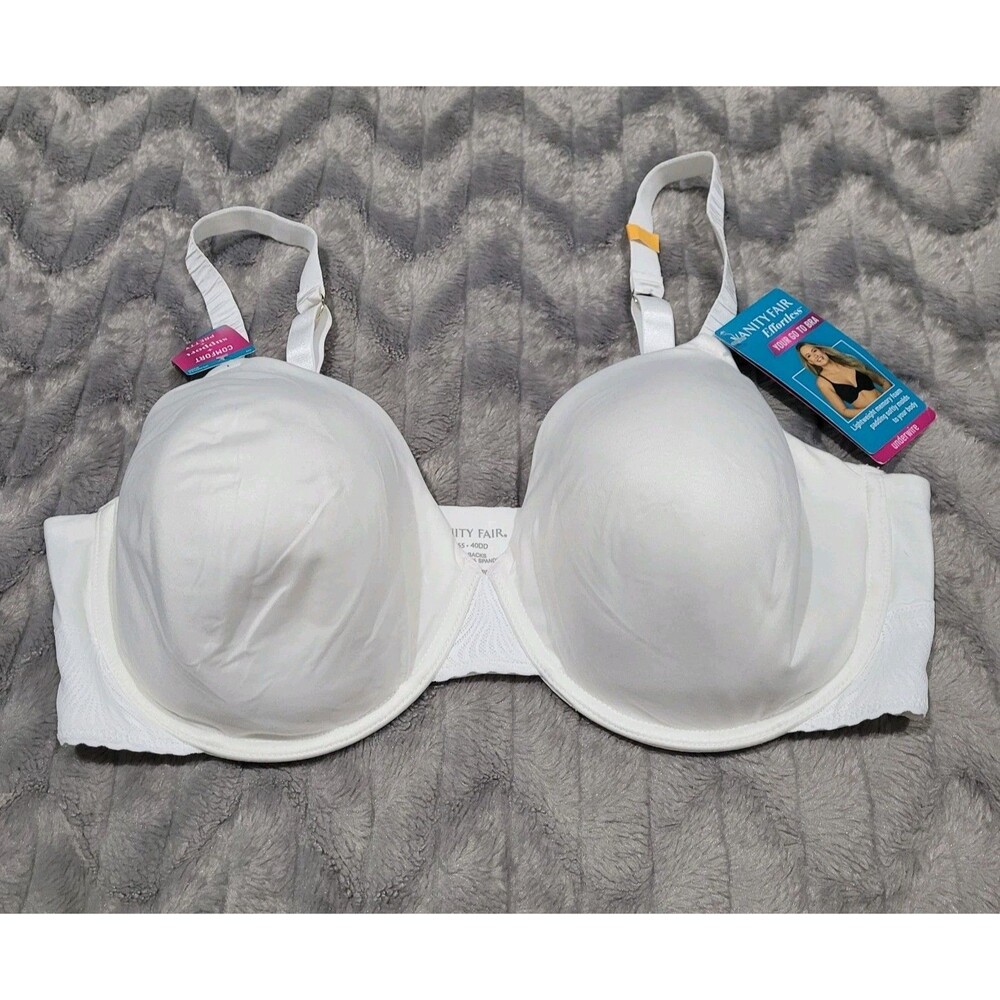 Vanity Fair 40DD White Effortless Memory Foam Bra Style 78165 NWT